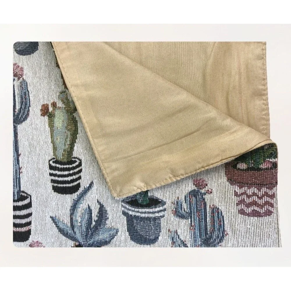 Southwest Cactus Desert Placemats Tapestry Satin Backed 13x18 Set of 4 Western